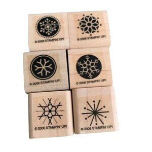 Stampin Up Snow Flurries Rubber Stamp Set 2006 Winter Holiday Crafting Fun